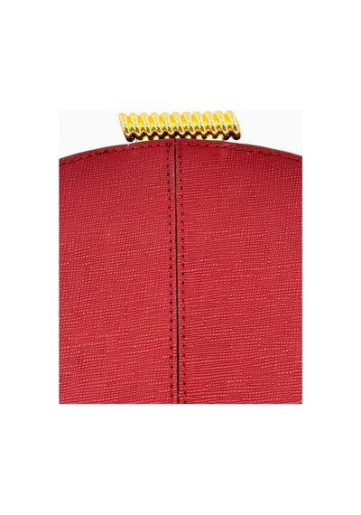 Studio Amelia Studıo Amelıa Zamora Kırmızı Saffiano Deri, Altın Detaylı Zarif Kadın Clutch Çanta