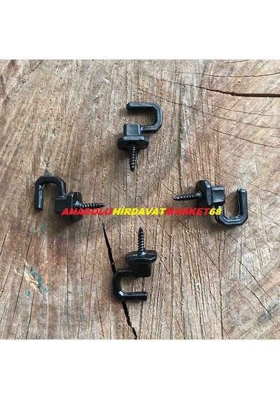 Küçük Siyah Dekoratif Kanca Mini Vidalı Kanca Tesbih Askısı 12Ad