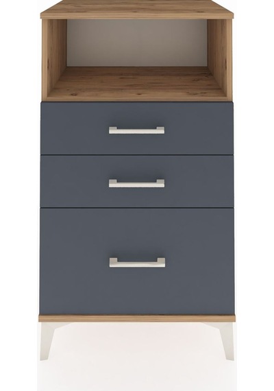 Hyperion Komodin Tek Raflı 3 Çekmeceli 60x44x106 Çam-antrasit Çam