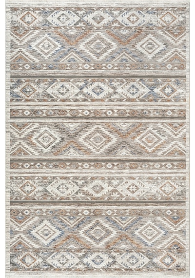 Merinos Valeria Serisi Etnik Desenli Salon Oturma Odası Halısı Hav Toz Vermez Dokuma Taban 91008-060 Krem