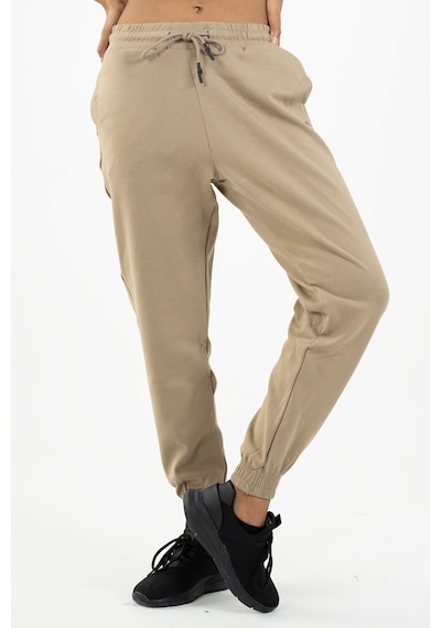Maraton Sportswear Comfort Kadın Dönüşlü Paça Basic Açık Vizon Eşofman Altı 22163-açık Vizon Açık Vizon