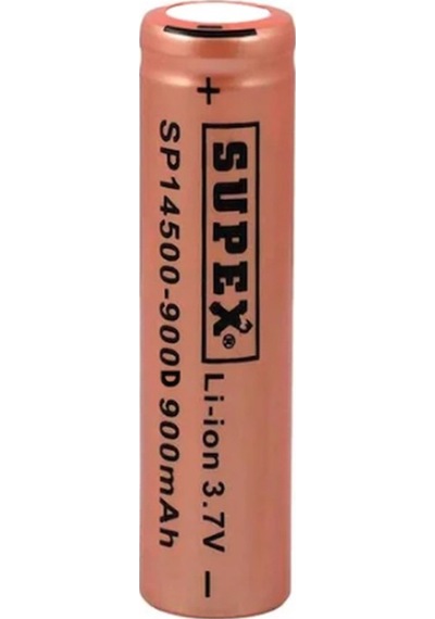 Supex SP14500 900D 900 mAh 3.7 V 14500 Başsız Li-Ion Şarj Edilebilir Pil