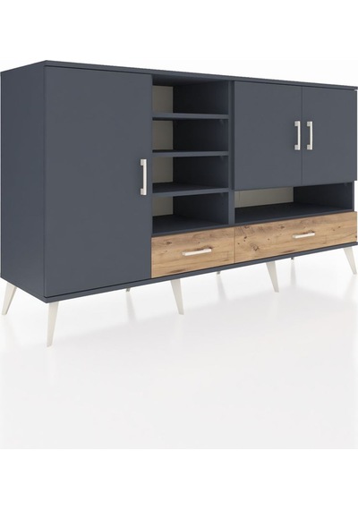 Hyperion Konsol 8 Raflı 2 Çekmeceli 3 Kapaklı 176x44x99 Antrasit- Antrasit-antrasit/çam Hyperion Konsol 8 Raflı 2 Çekmeceli 3 Kapaklı 176x44x99 Antrasit- Antrasit-antrasit/çam