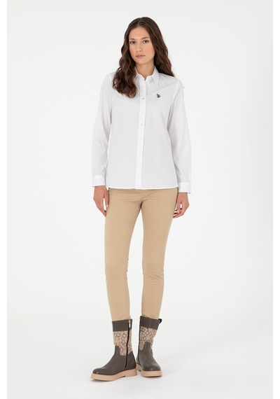 U.s. Polo Assn. Kadın Beyaz Gömlek Basic 50295639-vr013 Beyaz