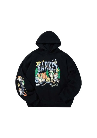 Backcountry Buds Hoodie - Pamuk Siyah Makinede Yıkanabilir Konfor 2XL