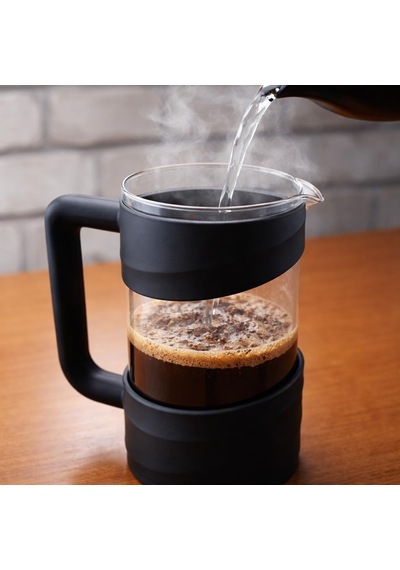 350 Ml Cam French Press Isıya Dayanıklı Cam, Paslanmaz Çelik Filtreli, Siyah Renkli Kahve Ve Bitki Çayı Demli Diğer