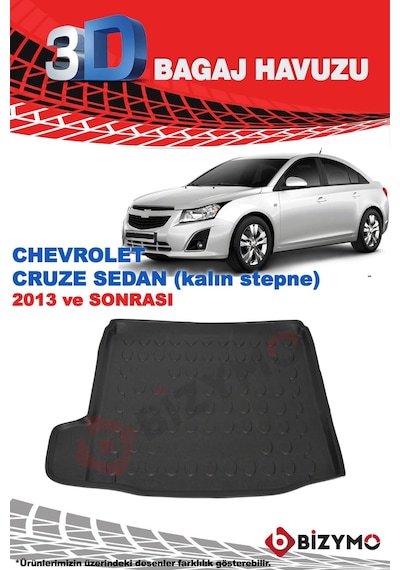 Chevrolet Cruze Sedan (Kalın Stepne) 2013 ve Sonrası 3D Bagaj Havuzu Bizymo