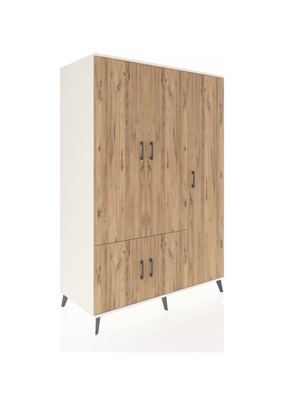 Kronos Dolap 7 Raflı 5 Kapaklı Tek Askılı 132x59x195 Aytaşı-çam/çam Atlas Çam/atlas Çam