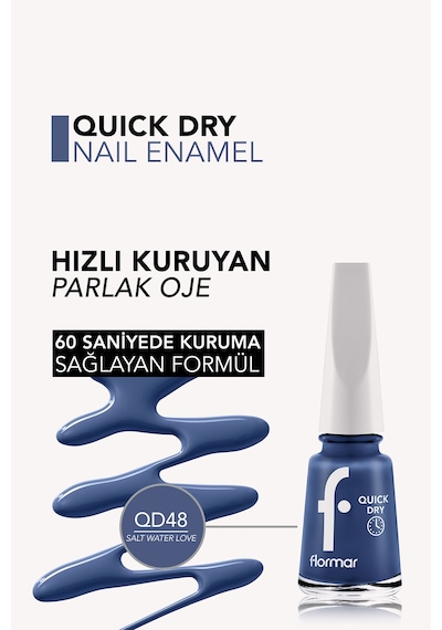 Flormar Quick Dry Nail Enamel Oje QD48 Salt Water Love