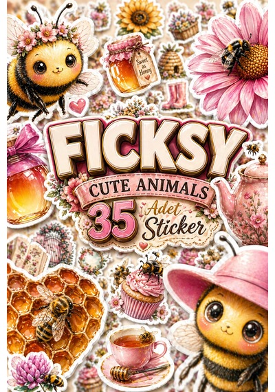 Sevimli Arı Sticker Seti - 35 Adet Etiket Çıkartma Diğer