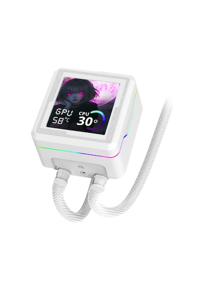 Dragos Aquaforge V2 240mm Beyaz Argb Lcd Ekranlı İşlemci Sıvı Soğutucu