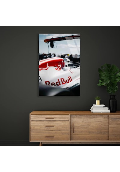 Red Bull Yarış Aracı F1 Cam Tablo Formula 1 Duvar Dekor Deg0793