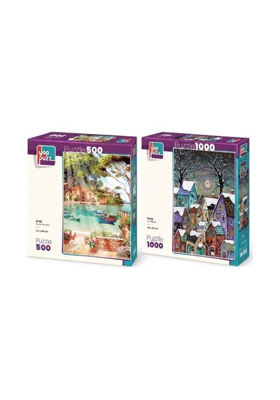 Kar Masalı Ve Güne Merhaba İkili Set - 1000 + 500 Parça İkili Puzzle Seti