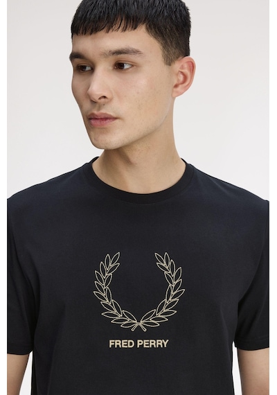 Fred Perry M1775 Outline Laurel Wreath Erkek Tişört Siyah