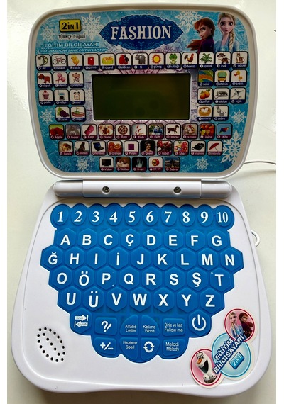 100 Fonksiyonlu Türkçe İngilizce Eğitim Bilgisayarı 2ın1 Set Eğitici Bilgisayar Ve Mouse Laptopu Mavi