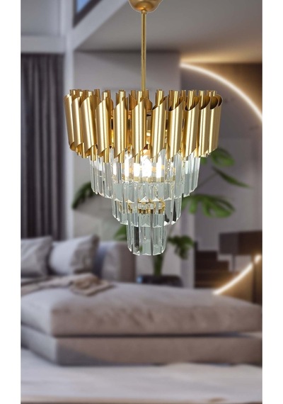 Roza Varaklı Gold - Yatak Odası - Salon - Mutfak - Hol Altın