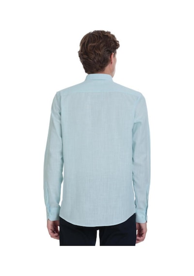 Hatemoğlu Mavi Comfort Fit 100% Pamuk Düğmeli Yaka Uzun Kollu Casual Gömlek 4112010