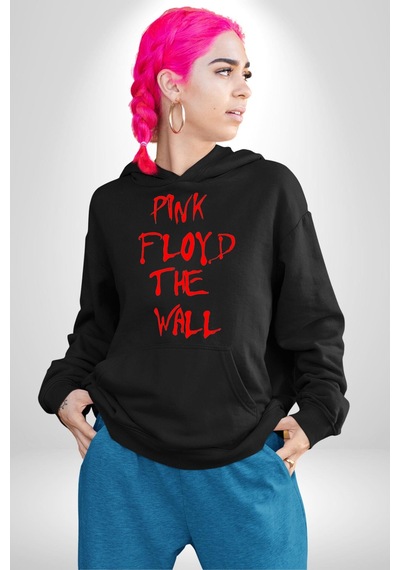 Pink Floyd The Wall Kadın Erkek Siyah Kapüşonlu Sweatshirt Hoodie Siyah