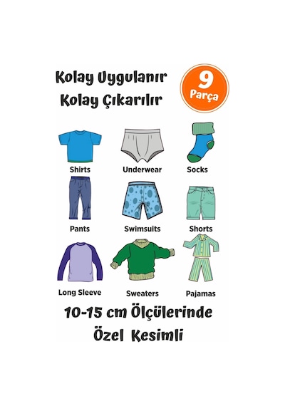 MSticker Erkek Çocuk Dolap Düzenleyici Sticker-etiket