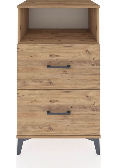 Hyperion Komodin Tek Raflı 2 Çekmeceli 60x44x106 Çam-çam Çam