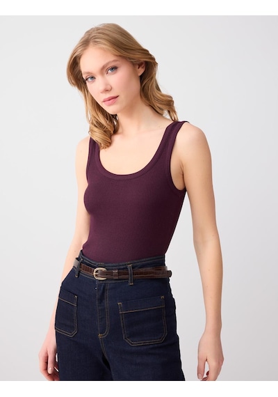 Jimmy Key Bordo Dar Kesim Askılı U Yaka Örme Atlet 6sw015200562