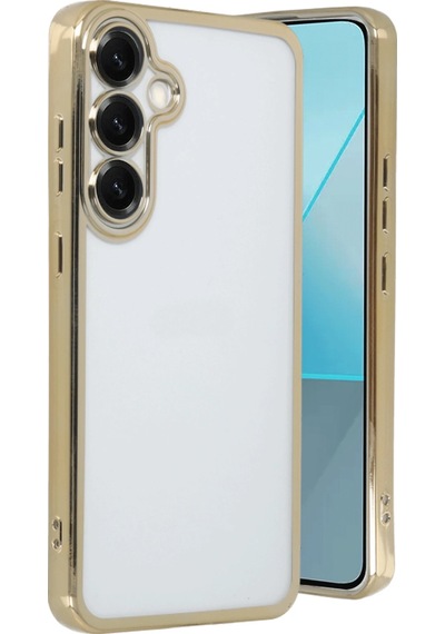 Gld-spt- Newface Samsung Uyumlu Galaxy S25 Plus Kılıf Razer Lensli Silikon - Gold