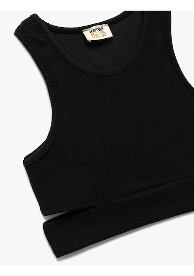 Koton Pencere Detaylı Slim Fit Bürümcük Kolsuz Bisiklet Yaka Crop Atlet Siyah 5skg30020ak Siyah Koton Pencere Detaylı Slim Fit Bürümcük Kolsuz Bisiklet Yaka Crop Atlet Siyah 5skg30020ak Siyah