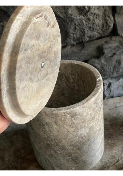 Yeni Silver Gümüş Traverten 7'li Banyo Seti Aksesuarlı Beyaz
