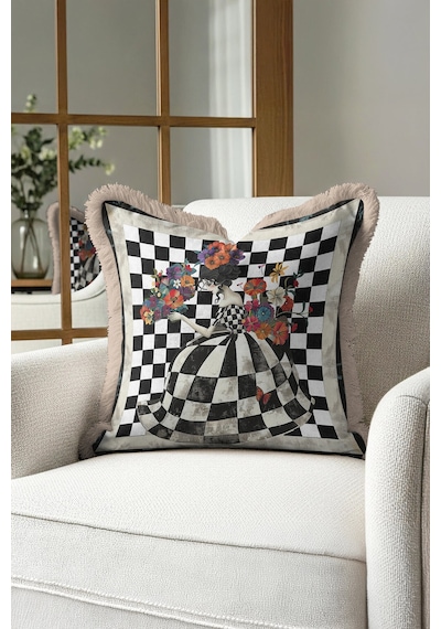 Retro Gothic Girl Motifli Saçaklı Yastık Kılıfı-sanatsal Figürlü Siyah Ekru Püsküllü Kırlent Kılıfı Fırtına Gece Mavisi Retro Gothic Girl Motifli Saçaklı Yastık Kılıfı-sanatsal Figürlü Siyah Ekru Püsküllü Kırlent Kılıfı Fırtına Gece Mavisi