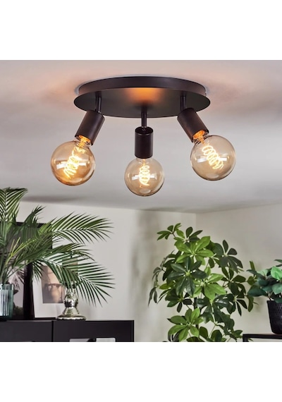 Riolight Modern Siyah 3xe27 Mafsallı Hareketli Başlık Glop Ampul Hariç Metal Spot Avize 3'lü Siyah