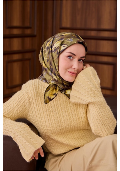 Silk Home Twill İpek Eşarp 11492-32 Haki Yeşili