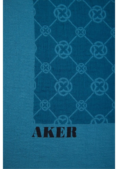Aker Elegance Monogram Eşarp Petrol Mavisi - 923 Petrol Mavisi - 923