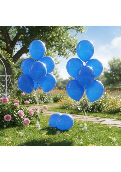 10 Adet Mavi Parıltılı Metalik Balonlar Parti & Kutlama Paketi Diğer