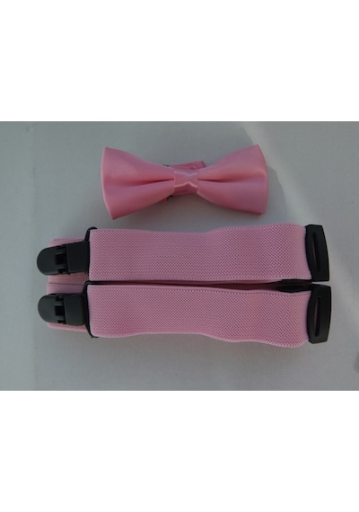 Pembe Çocuk Papyonu / Pembe Çocuk Pantolon Askısı Pembe