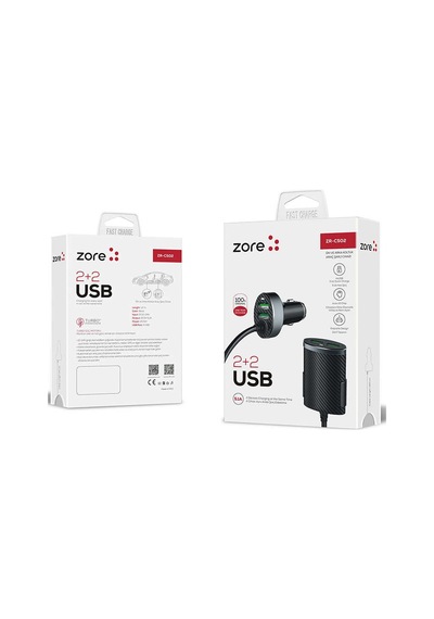 Ardemix Zr-c502 2+2 Araç Şarj Seti - Siyah Siyah