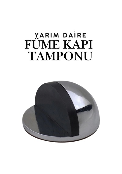Füme Yarım Daire Yapışkanlı Kapı Tamponu Kapı Stoperi Metal Kapı Stopu Durdurucu Kapı Kolu Koruyucu