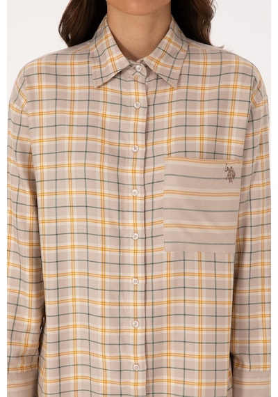 U.S. Polo Assn. Kadın Taş Uzun Kollu Ekoseli Gömlek 50316425-VR049