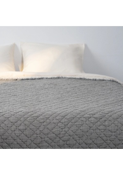 Jade Müslin Ekstra Dolgulu Çift Kişilik Yatak Örtüsü Antrasit 230x240 Cm Çok Renkli