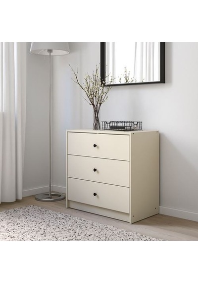 Ikea Gursken 3 Çekmeceli Şifonyer, Açık Bej, 69x67 Cm Ikea Gursken 3 Çekmeceli Şifonyer, Açık Bej, 69x67 Cm