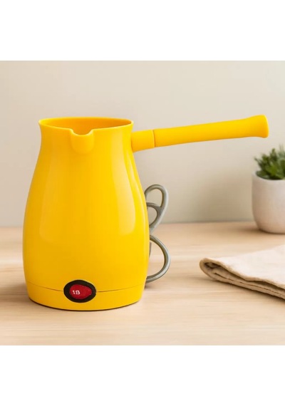 Elektrikli Türk Kahvesi Cezvesi 0.4l 1000w Çift Ağız - Sarı