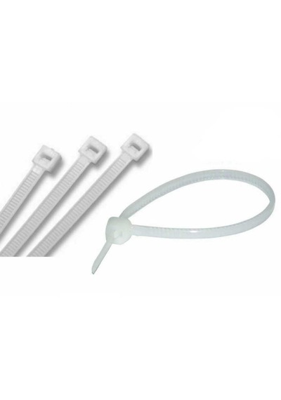 Beyaz Cırt Plastik Kelepçe 30 Cm Kablo Bağı - 3.6x300mm 100 Adet