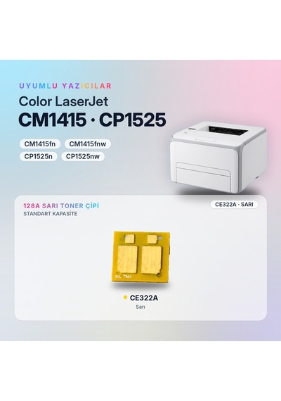 Hp 128a Ce322a / Color Laserjet Cm1415 / Cp1525 Sarı Çip
