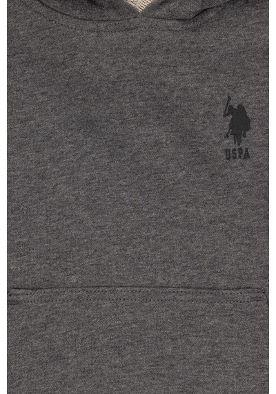 U.S. Polo Assn. Erkek Çocuk Antrasit Melanj Basic Kapüşonlu Sweatshirt 50298269-VR081 U.S. Polo Assn. Erkek Çocuk Antrasit Melanj Basic Kapüşonlu Sweatshirt 50298269-VR081