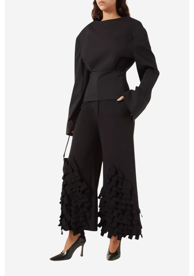Awake Rectangle Fringe Culotte Pantolon Siyah