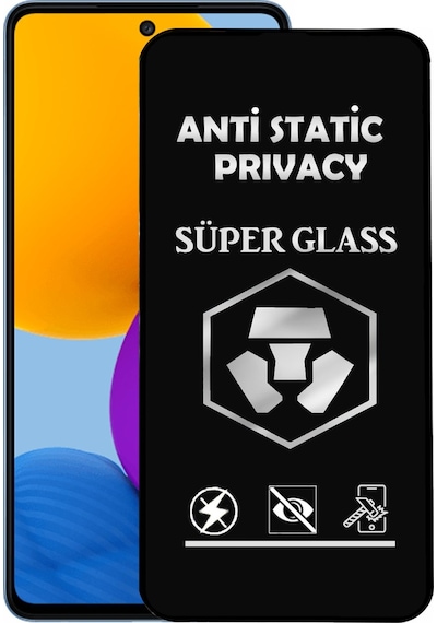 Samsung Galaxy Uyumlu M52 Tam Kaplayan Anti Statik Hayalet Süper Temperli Cam Ekran Koruyucu