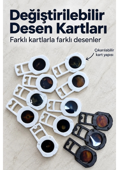 Ers Roket Şeklinde Projeksiyon Lambası Değiştirilebilir Görsel Kartlı
