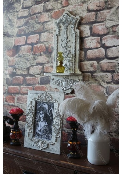 Neiwel Vintage Flora Resim Ve Ayna Çerçevesi Beyaz
