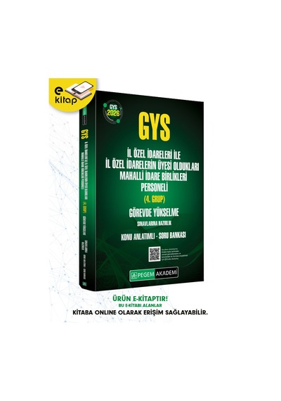 2026 Gys İl Özel İdareleri İle İl Özel İdarelerinin Üyesi Oldukları Mahalli İdare Birlikleri Personeli 4. Grup Görevde Yükselme Sınavlarına Hazırlık Konu Anlatımlı Soru Bankası E-kitap