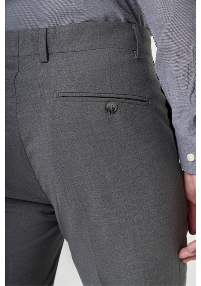 İmza Füme Yan Cep Filafil Desen Slim Fit Esnek Pantolon 1003260152 Antrasit