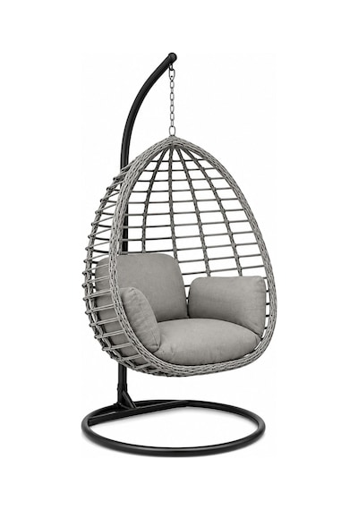 Sadece Minder Tek Kişilik Armut Fındık Salıncak Minderi Gri Yıkanabilir Silinebilir Outdoor Bahçe Balkon Minderi Gri